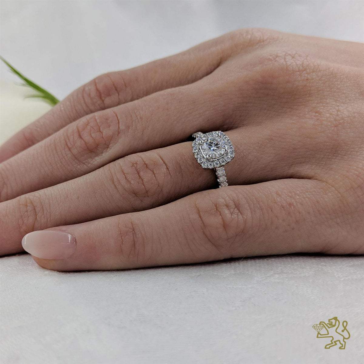 Skye Brava Halo 0.51ct G SI1 Diamond Platinum Ring - Michael Jones Jeweller