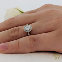 Dulcina Halo 0.50ct E VS2 Diamond Yellow Gold/Platinum Ring