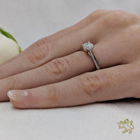 Open Tulip Solitaire 0.60ct F SI1 Diamond Platinum Ring