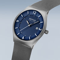 Bering Solar Brushed 40mm Blue Watch 14440-007