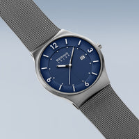 Bering Solar Brushed 40mm Blue Watch 14440-007