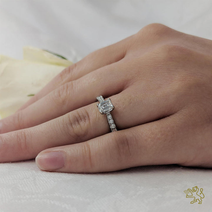 Skye Classic Emerald Solitaire 0.40ct D VS2 Diamond Platinum Ring - Michael Jones Jeweller