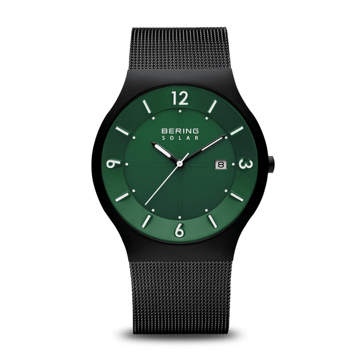 Bering Solar Green Brushed Black Watch 14440-229 - Michael Jones Jeweller