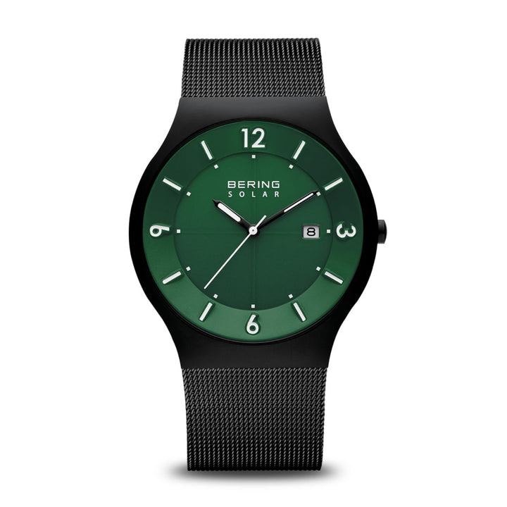 Bering Solar Green Brushed Black Watch 14440-229