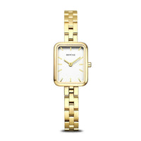 Bering Classic Rectangular Yellow PVD Quartz Watch 14520-734