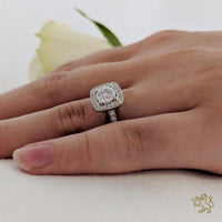 Iona Halo 0.73ct G SI1 Diamond Platinum Ring - Michael Jones Jeweller