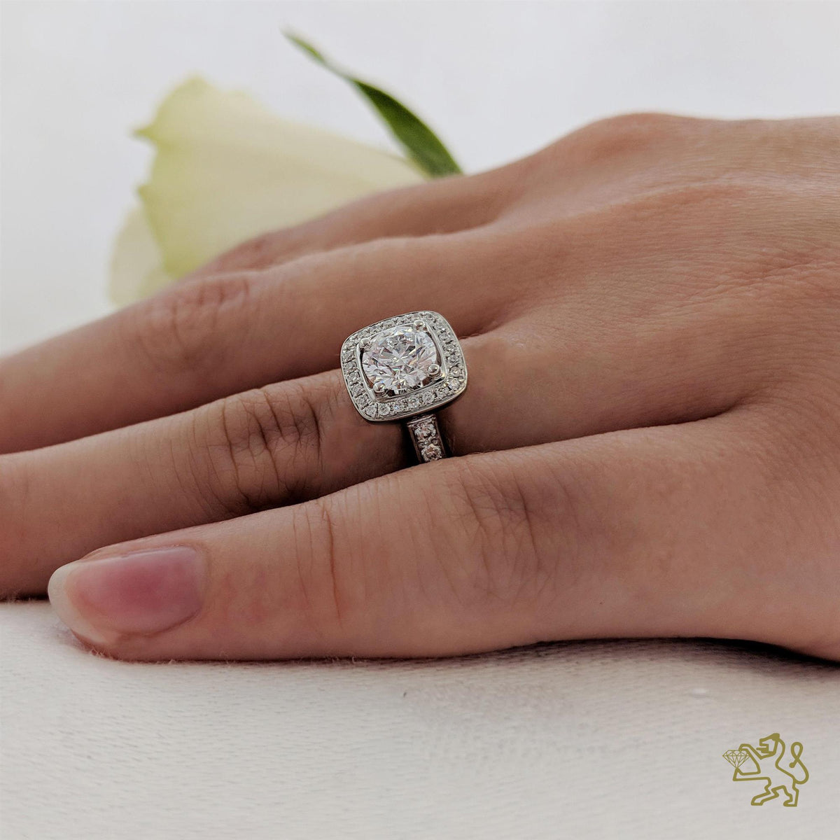 Iona Halo 0.73ct G SI1 Diamond Platinum Ring - Michael Jones Jeweller