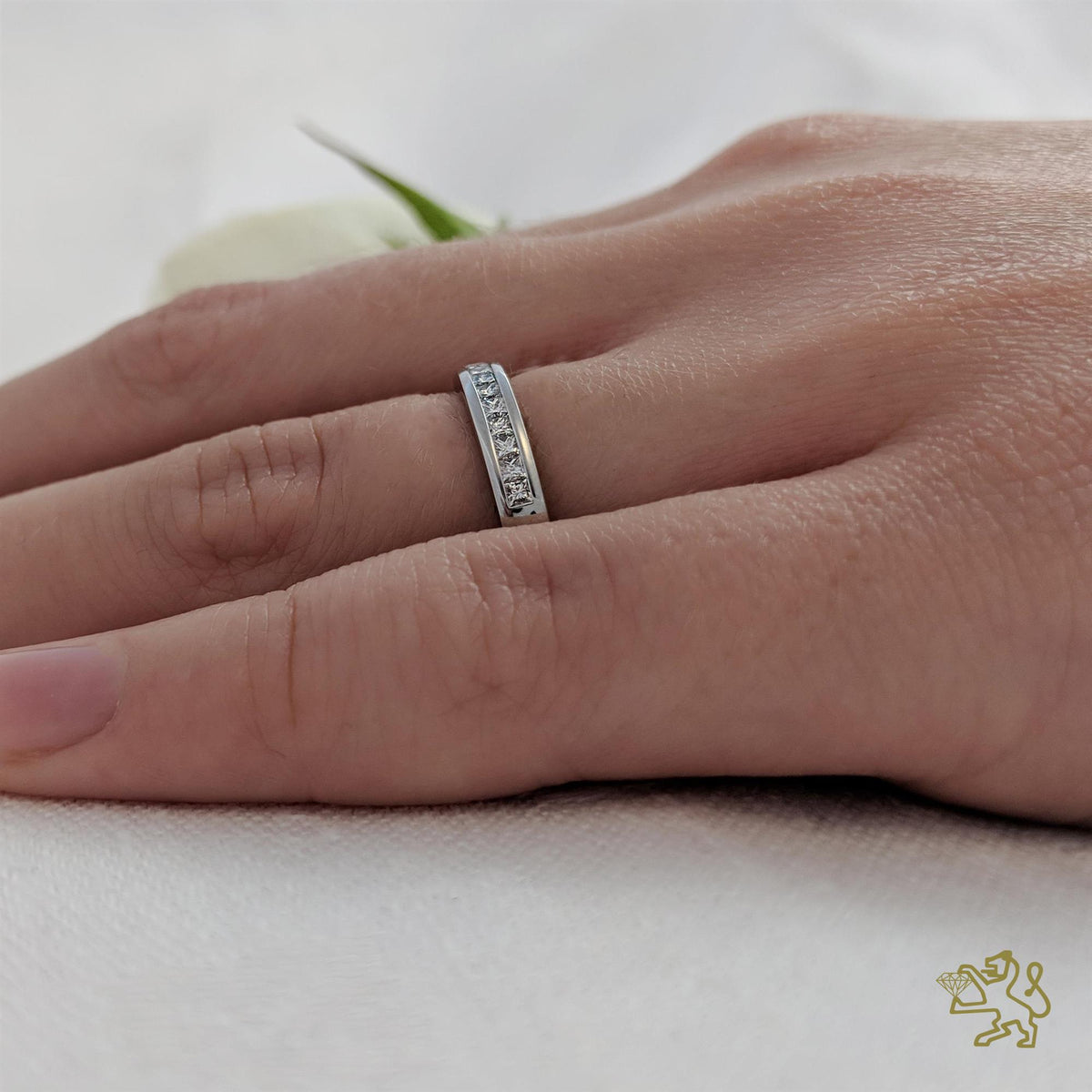 Princess Channel Bridal 0.27ct Diamond Platinum Ring - Michael Jones Jeweller