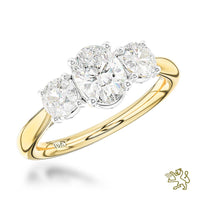 Royal Oval Three Stone 0.70ct G VS1 Diamond Yellow Gold/Platinum Ring