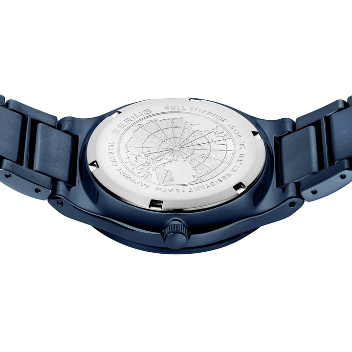 Bering Titanium Brushed Blue Quartz Watch 15139-797