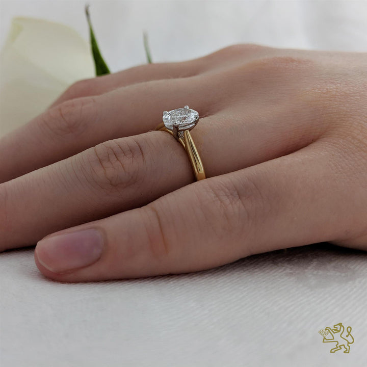 Classic Oval Solitaire 0.70ct G SI1 Diamond Yellow Gold/Platinum Ring