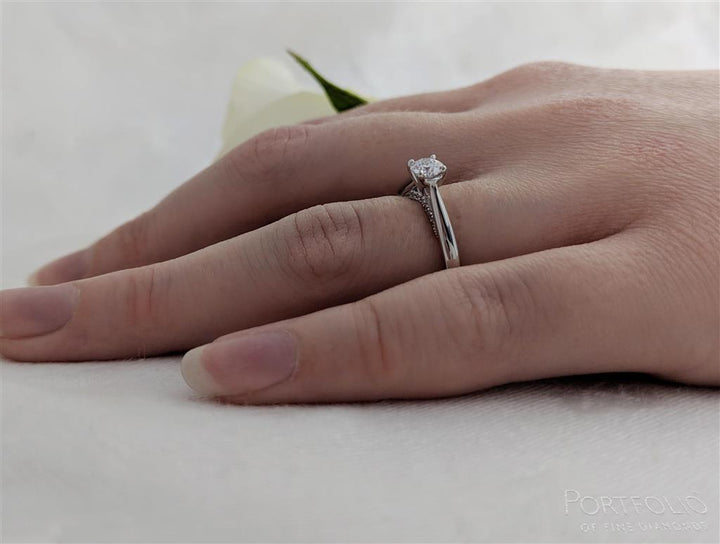 Oxford Solitaire 0.34ct Diamond Platinum Ring