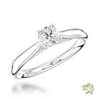 Oxford Solitaire 0.34ct Diamond Platinum Ring
