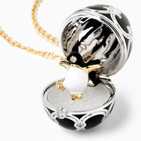 Fabergé Heritage Surprise Penguin Pendant 18ct White and Yellow Gold Black Enamel