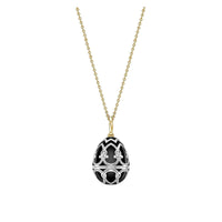 Fabergé Heritage Surprise Penguin Pendant 18ct White and Yellow Gold Black Enamel