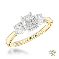 Royal Emerald Three Stone 0.34ct G VS1 Diamond Yellow Gold/Platinum Ring - Michael Jones Jeweller