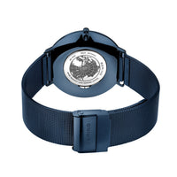 Bering Classic Ultra Slim Polished Blue Quartz Watch 15739-397