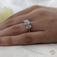Florentina Oval Three Stone 1.00ct F SI1 Diamond Platinum Ring - Michael Jones Jeweller