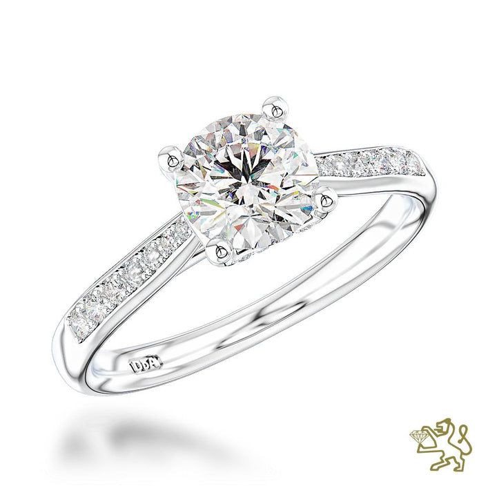 Memoire Aura Solitaire 0.50ct F SI1 Diamond Platinum Ring