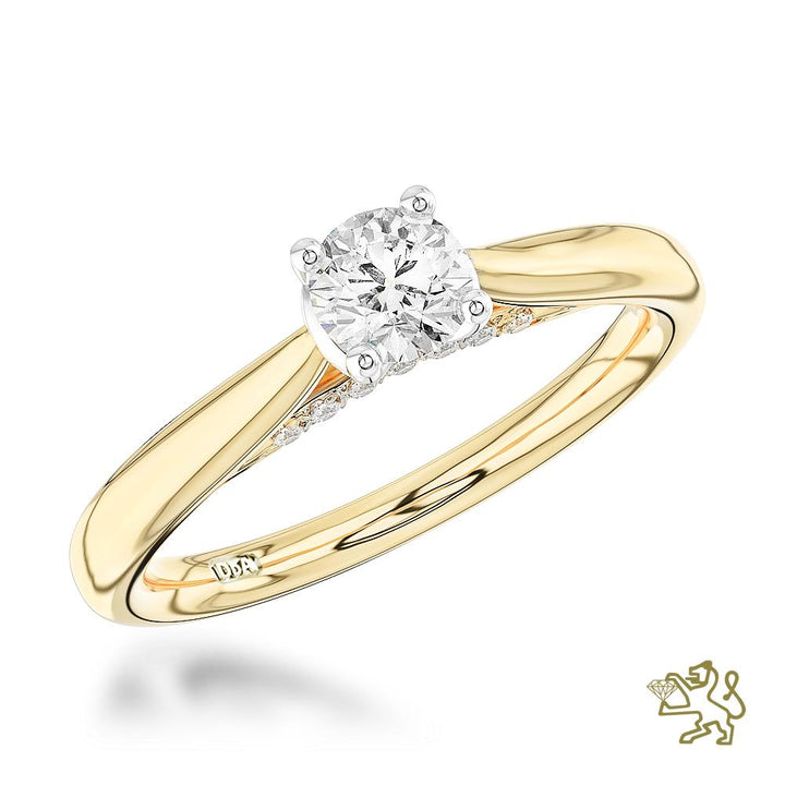 Oxford Solitaire 0.33ct F SI1 Diamond Yellow Gold/Platinum Ring