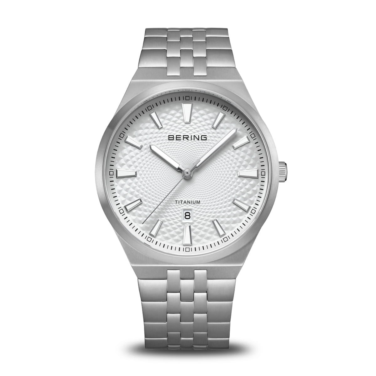 Bering Titanium 41mm Limited Edition White Guilloche Quartz Watch 16141-704 - Michael Jones Jeweller