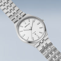 Bering Titanium 41mm Limited Edition White Guilloche Quartz Watch 16141-704