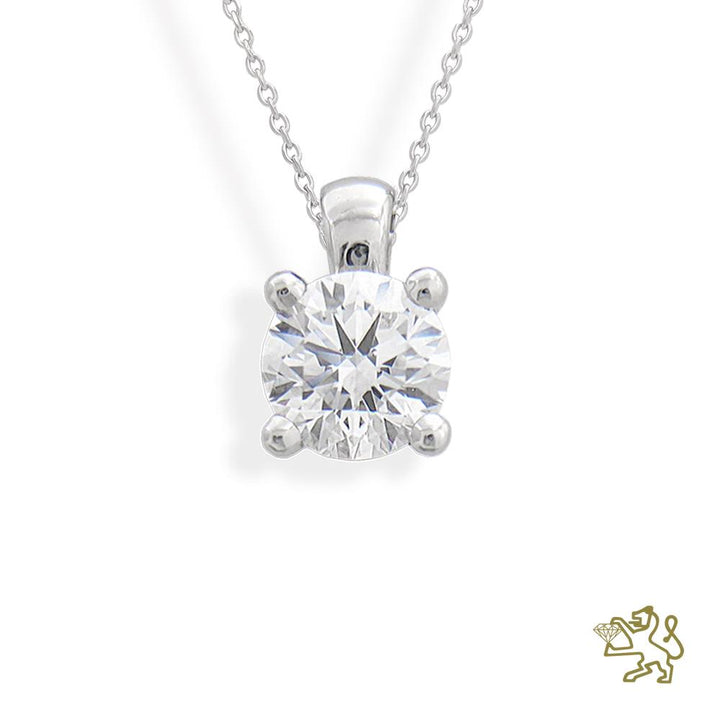 Open Tulip PL 0.80ct F SI1 Diamond Platinum Pendant - Michael Jones Jeweller