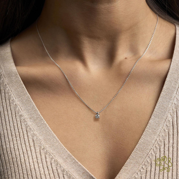 Open Tulip PL 0.30ct G SI1 Diamond Platinum Pendant - Michael Jones Jeweller