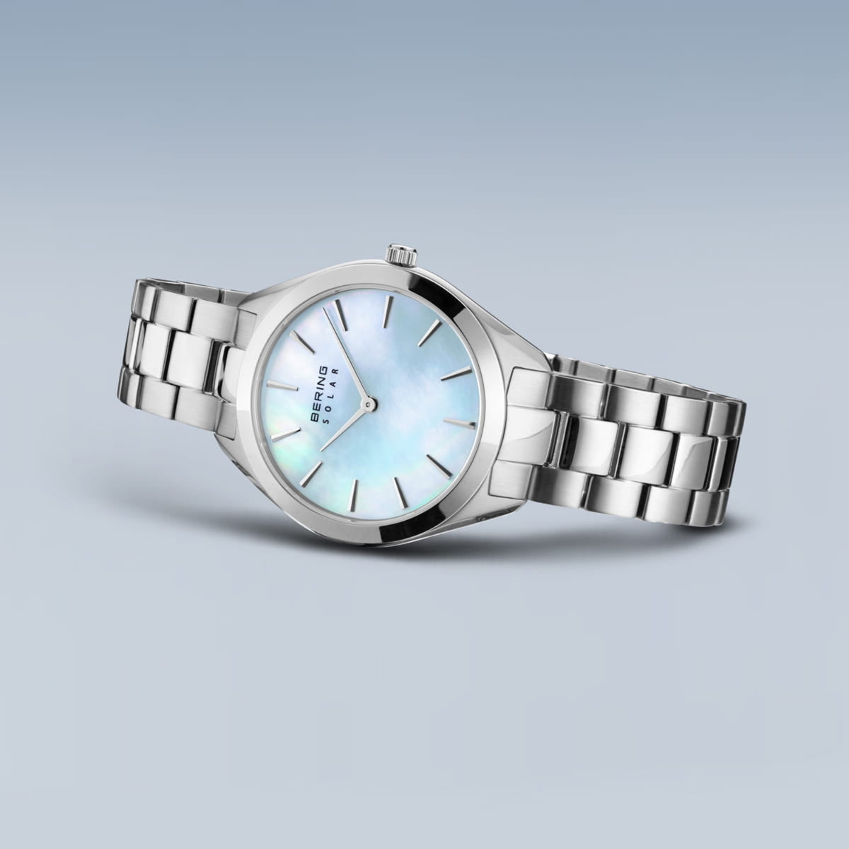 Bering Slim Blue Mother of Pearl Solar Watch 17331-707 - Michael Jones Jeweller