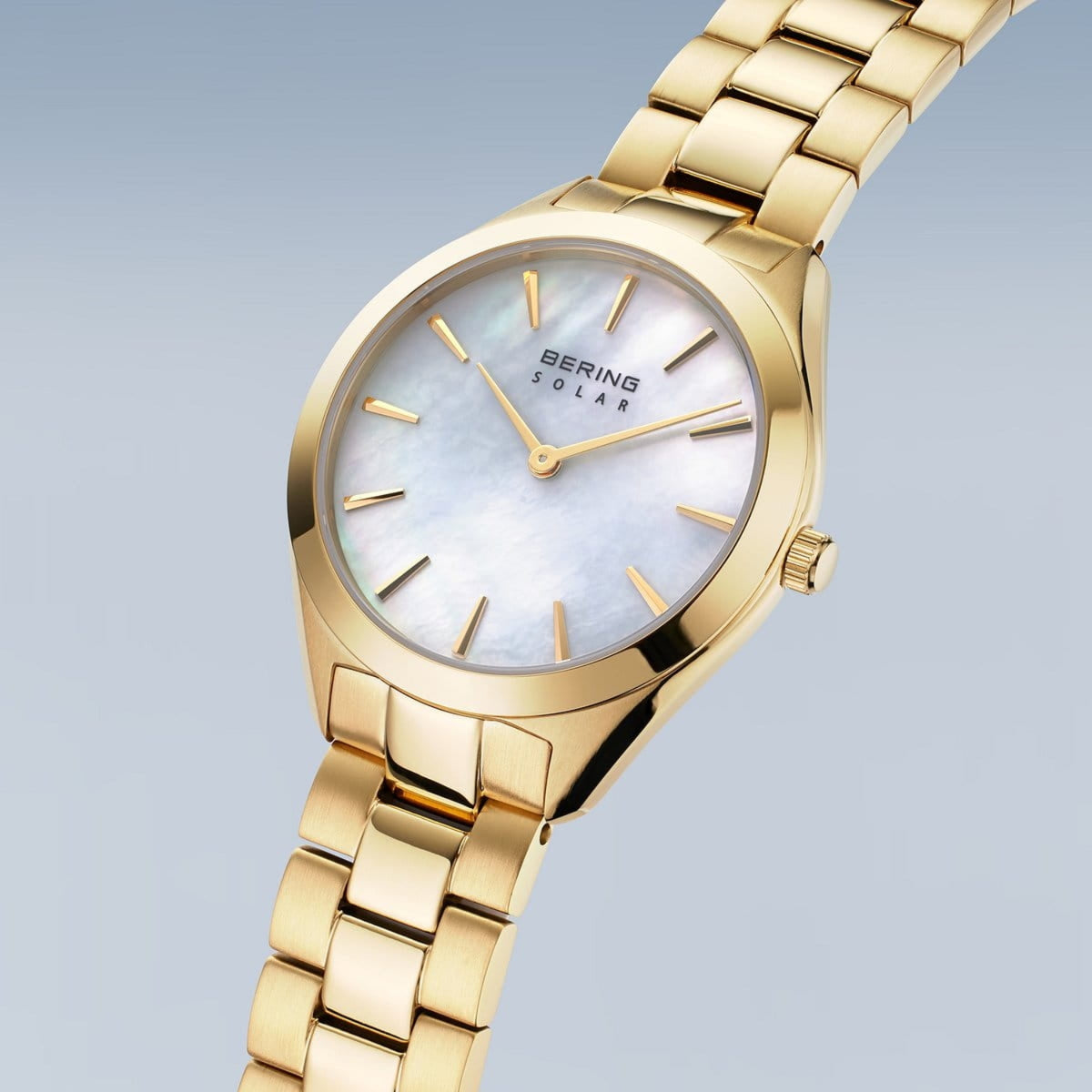 Bering Slim Mother of Pearl Solar Watch 17331-734 - Michael Jones Jeweller