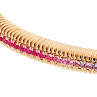 Fabergé Love By Fabergé Rose Gold Rainbow Multicoloured Gemstone Fluted Bracelet