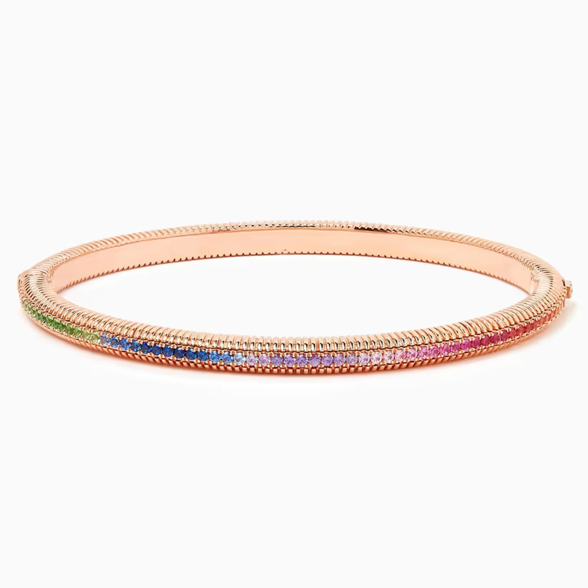 Fabergé Love By Fabergé Fluted Bracelet 18ct Rose Gold Rainbow Multicoloured Gemstone - Michael Jones Jeweller
