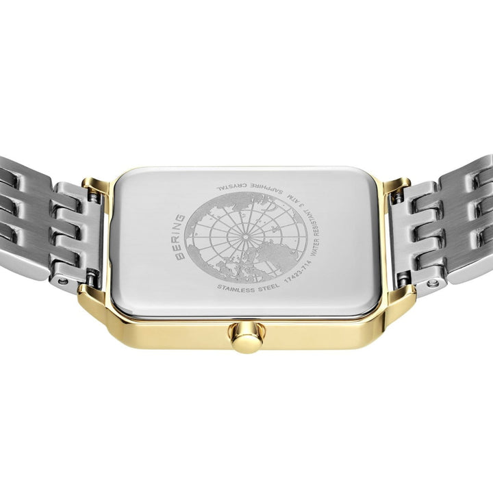 Bering Classic Rectangular Gold Plated Quartz Watch 17423-714
