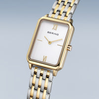Bering Classic Rectangular Gold Plated Quartz Watch 17423-714