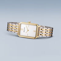 Bering Classic Rectangular Gold Plated Quartz Watch 17423-714