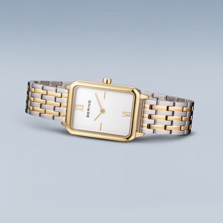 Bering Classic Rectangular Gold Plated Quartz Watch 17423-714
