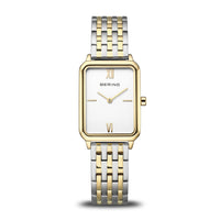 Bering Classic Rectangular Gold Plated Quartz Watch 17423-714
