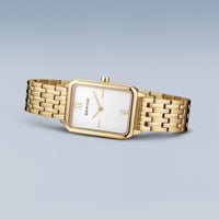 Bering Rectangular Yellow PVD Quartz Watch 17423-734