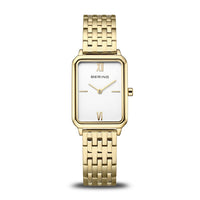 Bering Rectangular Yellow PVD Quartz Watch 17423-734 - Michael Jones Jeweller