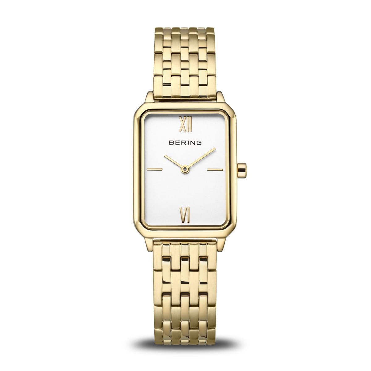 Bering Rectangular Yellow PVD Quartz Watch 17423-734 - Michael Jones Jeweller