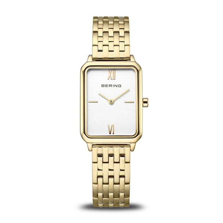 Bering Rectangular Yellow PVD Quartz Watch 17423-734