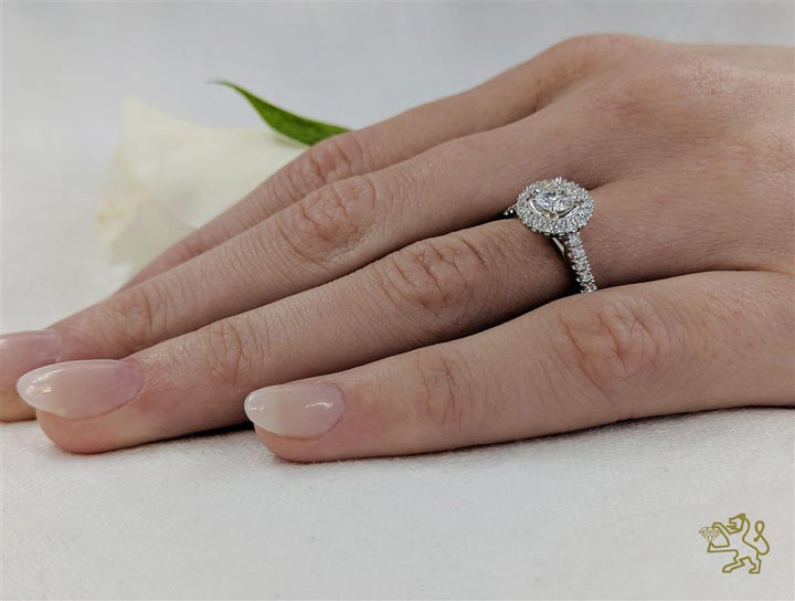 Skye Halo 0.50ct D SI1 Diamond Platinum Ring