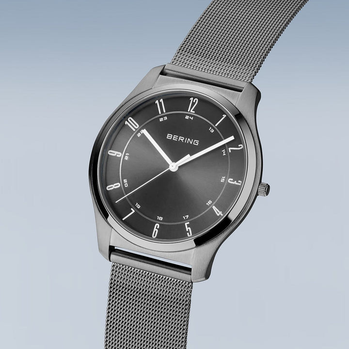 Bering Ultra Slim Polished/Brushed Grey Quartz Watch 18340-377 - Michael Jones Jeweller