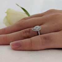 Skye Pear Halo 0.30ct F SI Diamond Platinum Ring