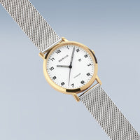 Bering Titanium Polished/Brushed Gold Quartz Watch 18634-010 - Michael Jones Jeweller