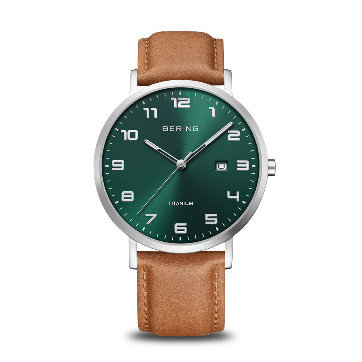 Bering 40mm Titanium Leather Strap Quartz Watch 18640-568 - Michael Jones Jeweller