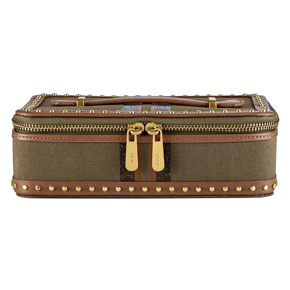 WOLF Ida 190th Anniversary Khaki Zip Jewellery Case - ONLINE EXCLUSIVE - Michael Jones Jeweller
