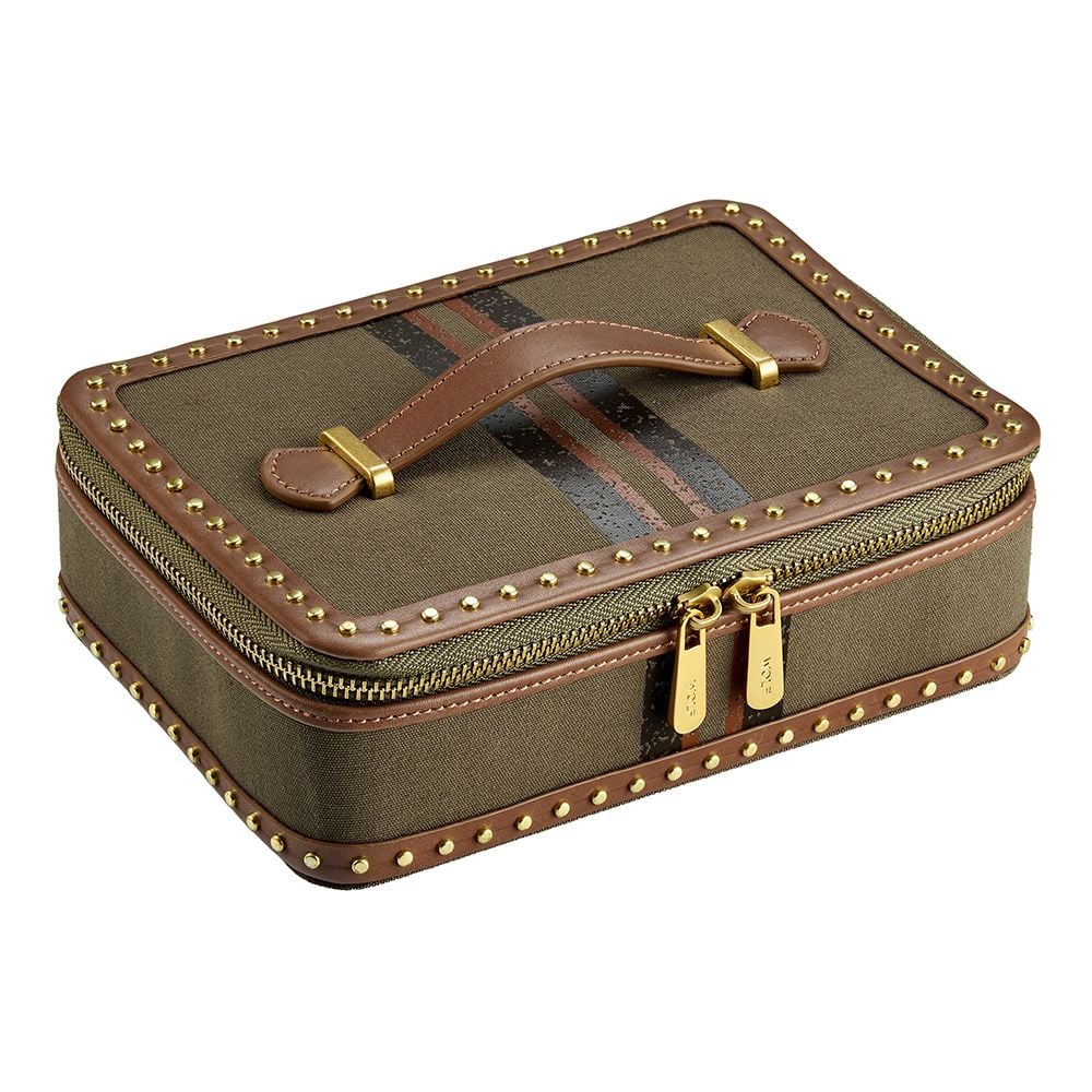 WOLF Ida 190th Anniversary Khaki Zip Jewellery Case - ONLINE EXCLUSIVE - Michael Jones Jeweller