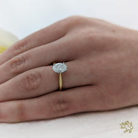 Oval Solitaire 1.03ct E VS1 Laboratory Grown Diamond Yellow Gold/Platinum Ring - Michael Jones Jeweller