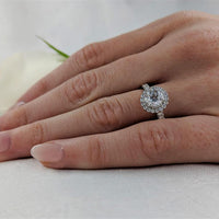 Skye Halo 0.70ct F SI1 Diamond Platinum Ring